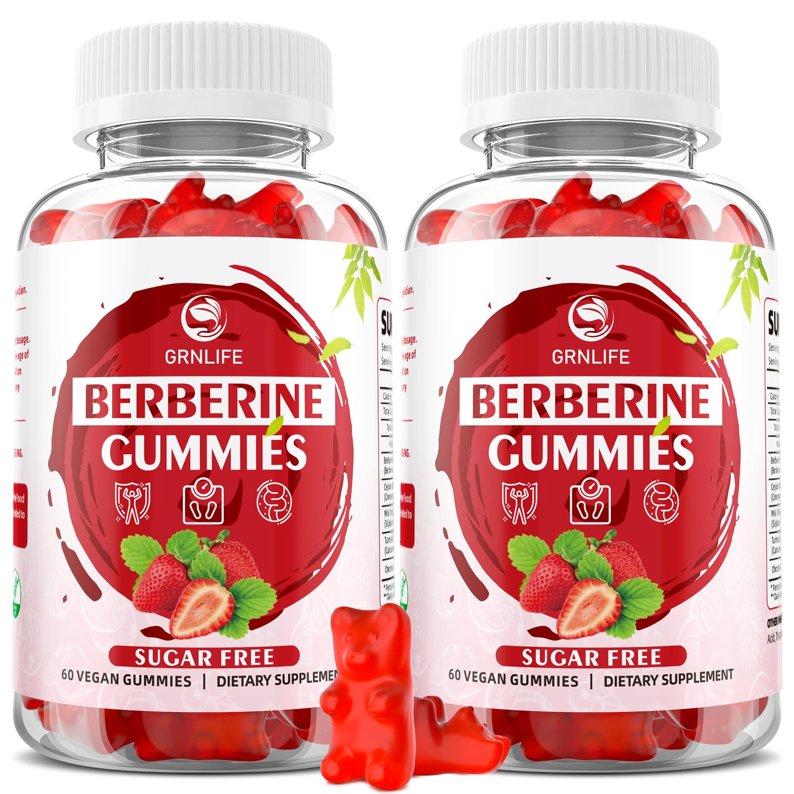 GrnLife Berberine Gummies 60 count bottle front view