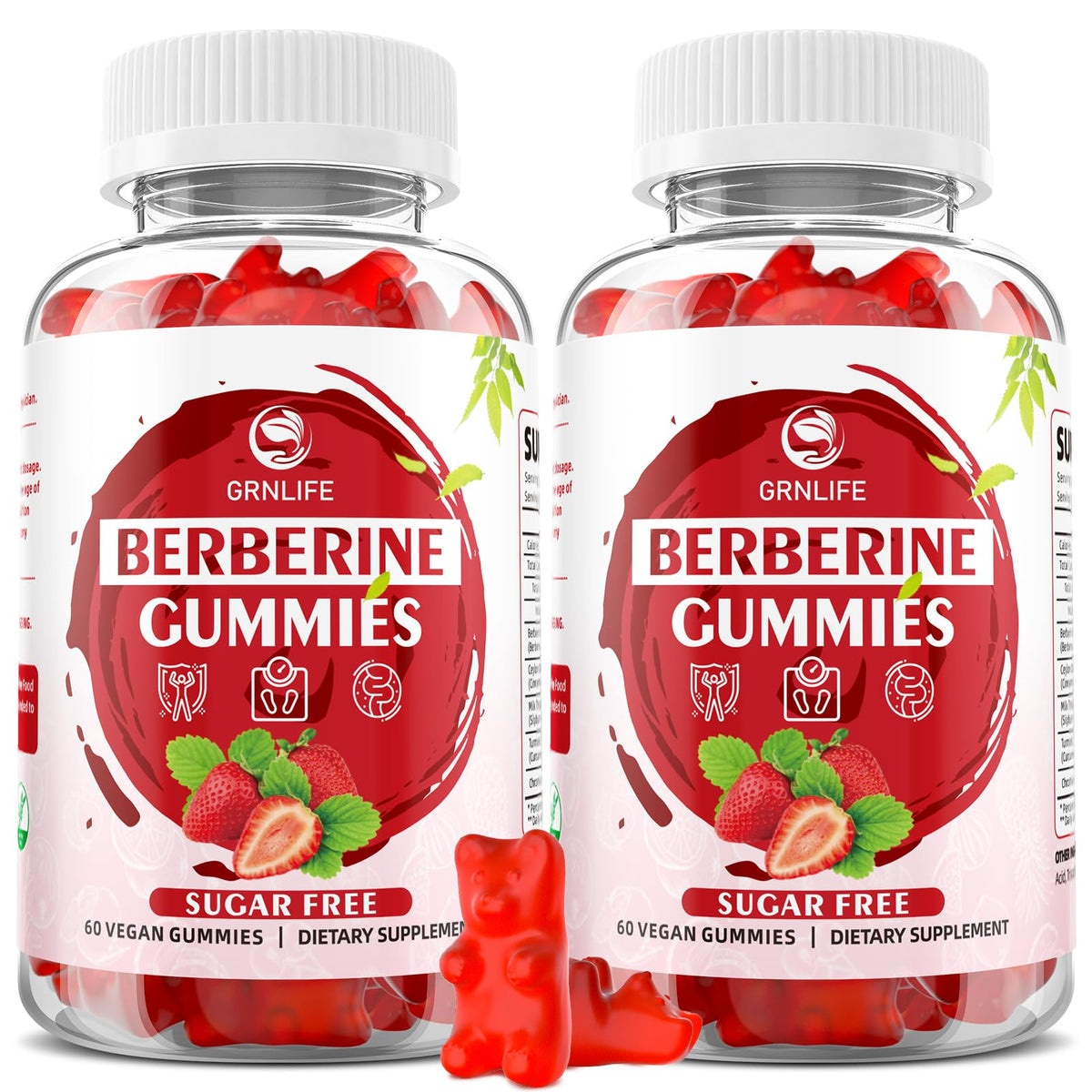 GrnLife Berberine Gummies 60 count bottle front view