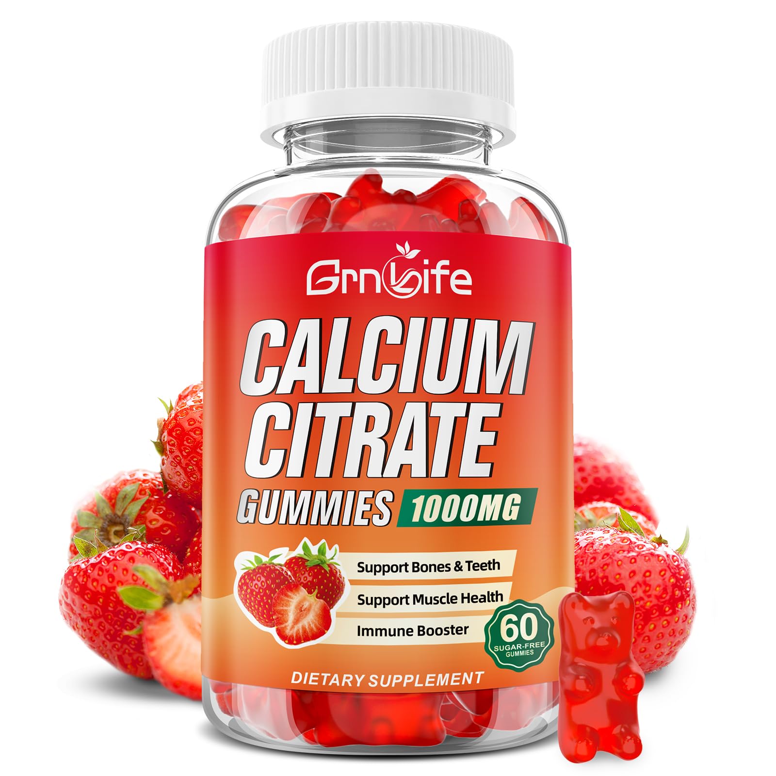 GrnLife Calcium Citrate Gummies 1000mg front view