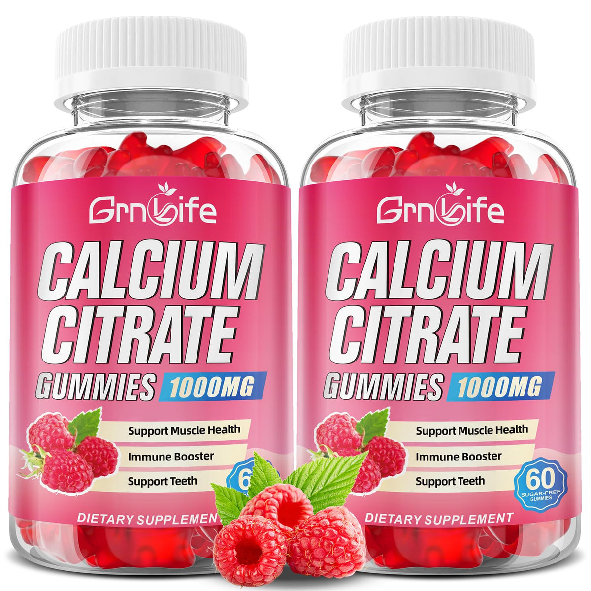GrnLife Calcium Citrate Gummies 1000mg front view