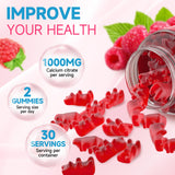GrnLife Calcium Citrate Gummies on a wooden table