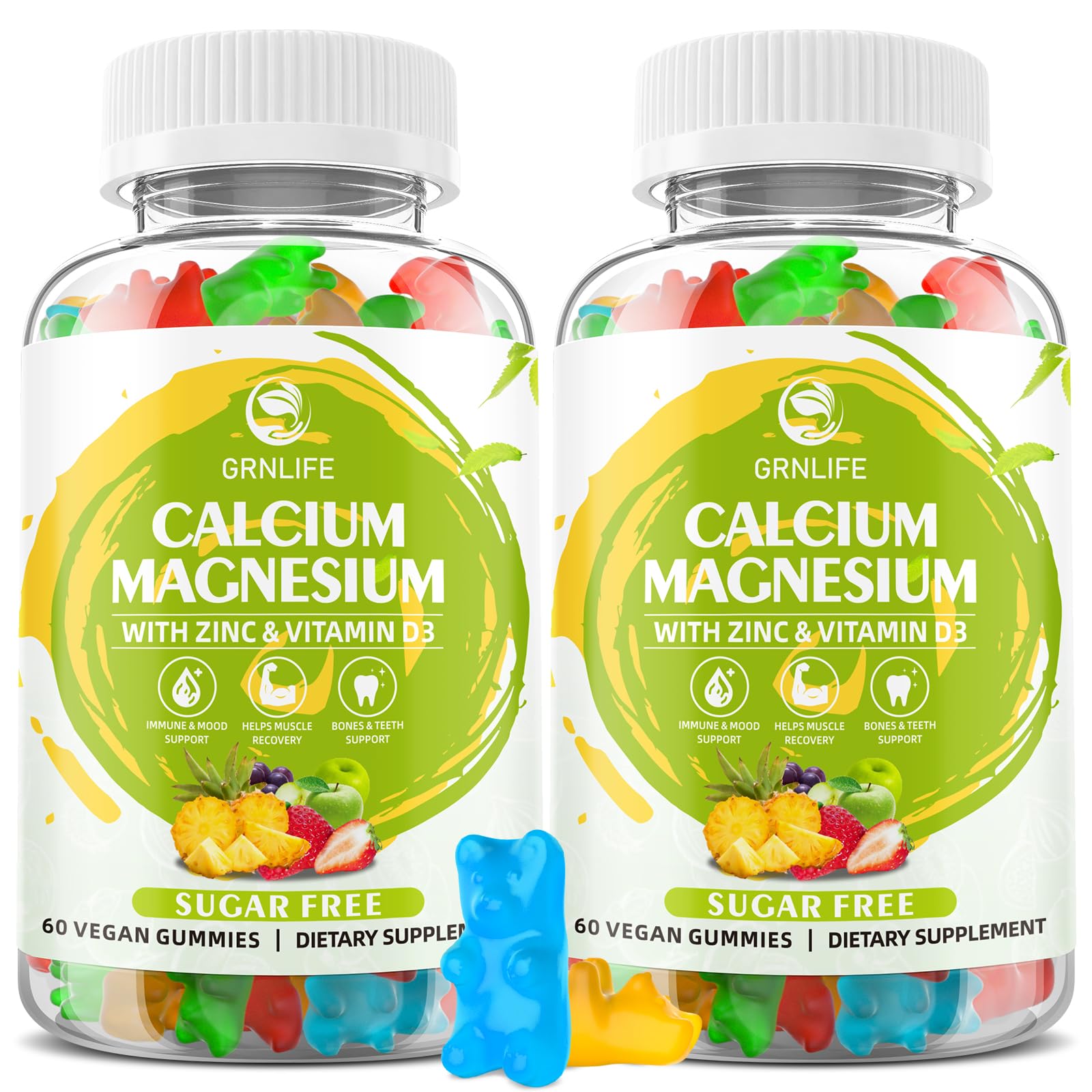 GrnLife Calcium Magnesium Zinc Gummies front view