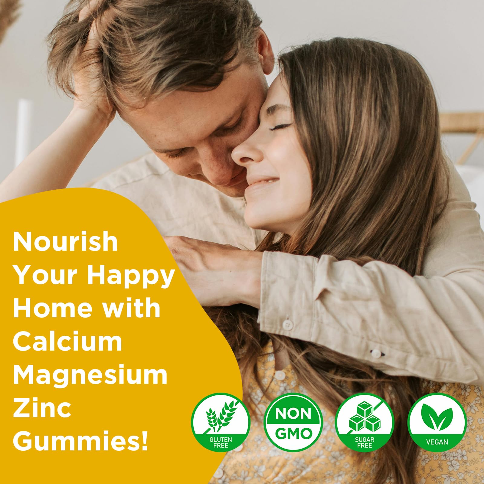 GrnLife Calcium Magnesium Zinc Gummies showing serving size of two gummies
