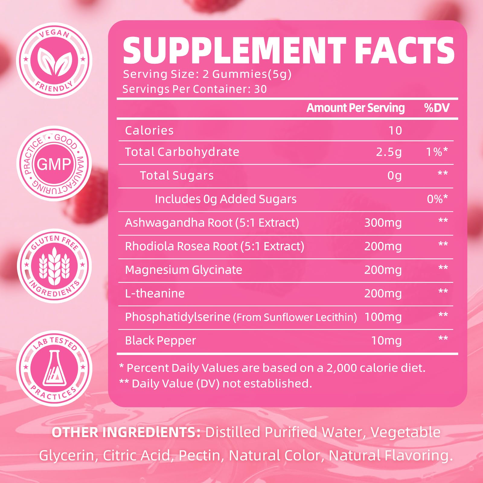 GrnLife Cortisol Gummies bottle with raspberry flavour