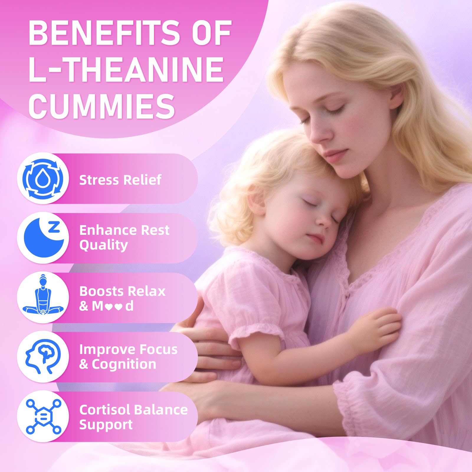 GrnLife L-Theanine Gummies 400mg back view with ingredient list