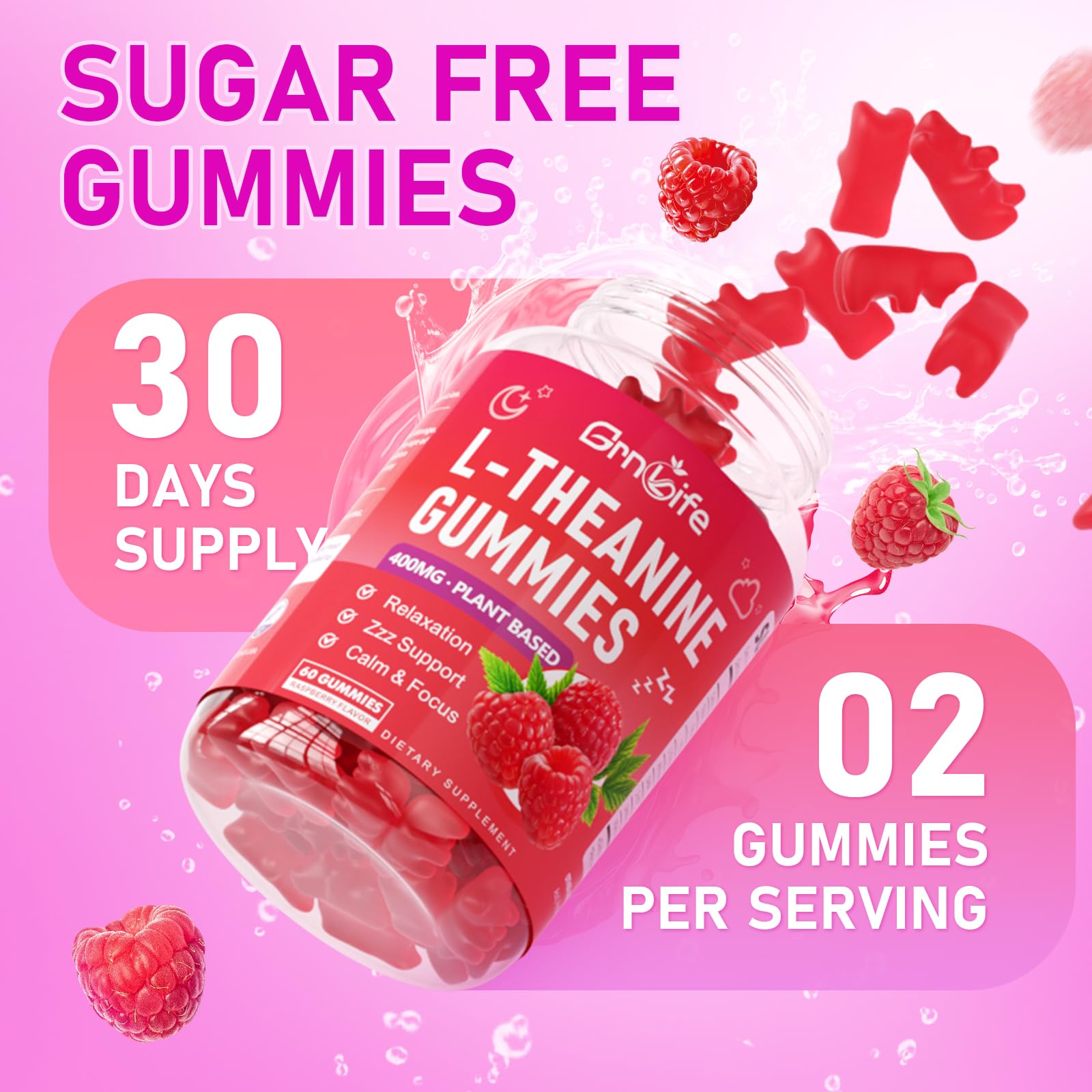 GrnLife L-Theanine Gummies 400mg lifestyle scene with gummies