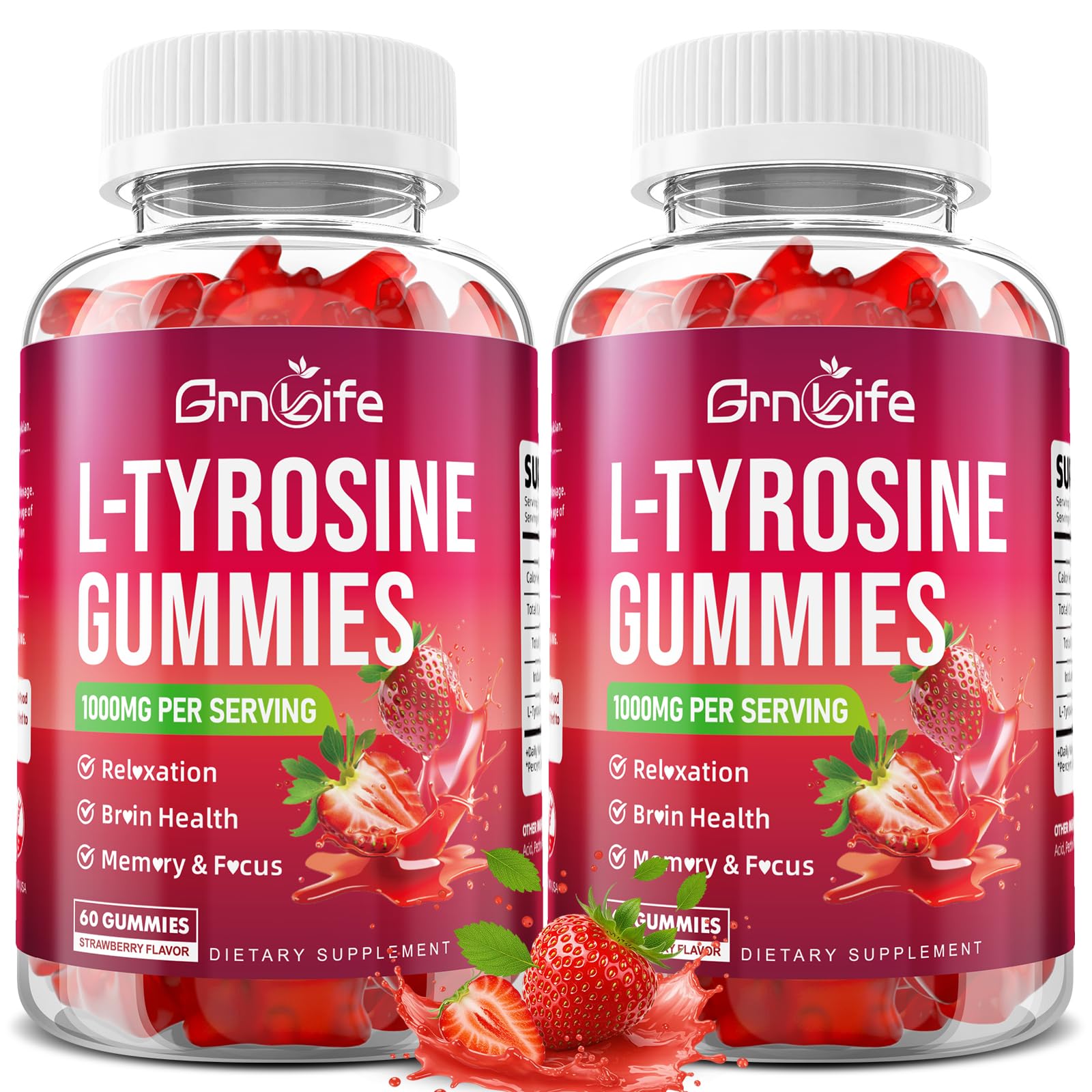 GrnLife L Tyrosine Gummies 1000mg front view