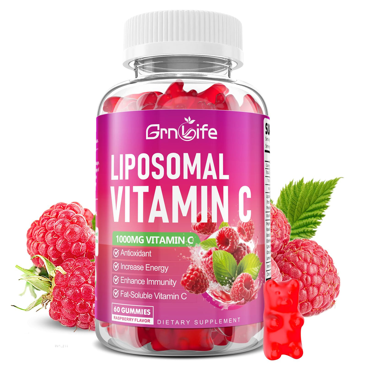 GrnLife Liposomal Vitamin C Gummies 1000mg front view