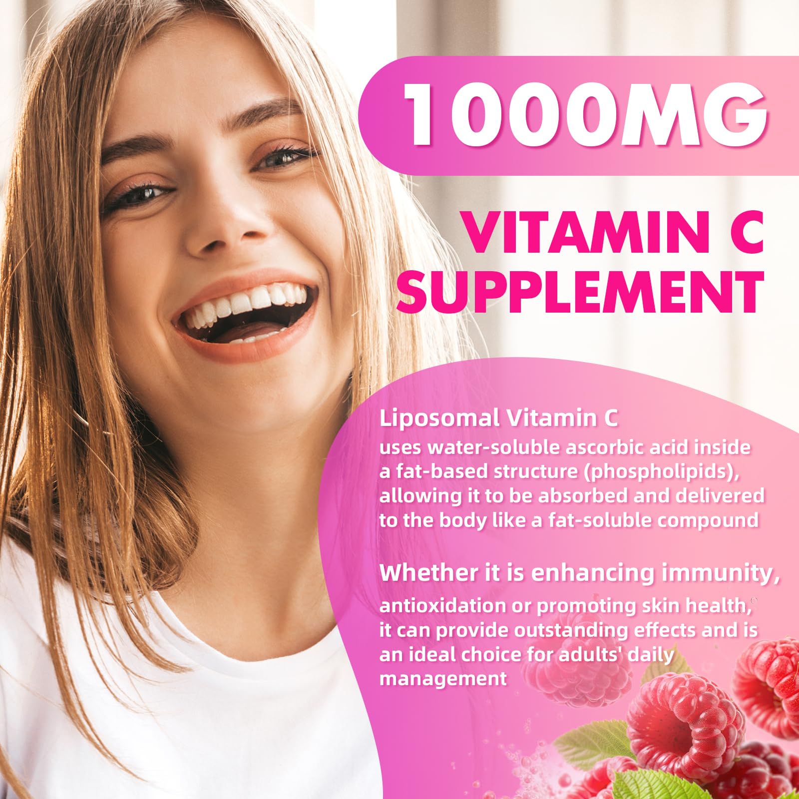 GrnLife Liposomal Vitamin C Gummies 1000mg with fresh fruit