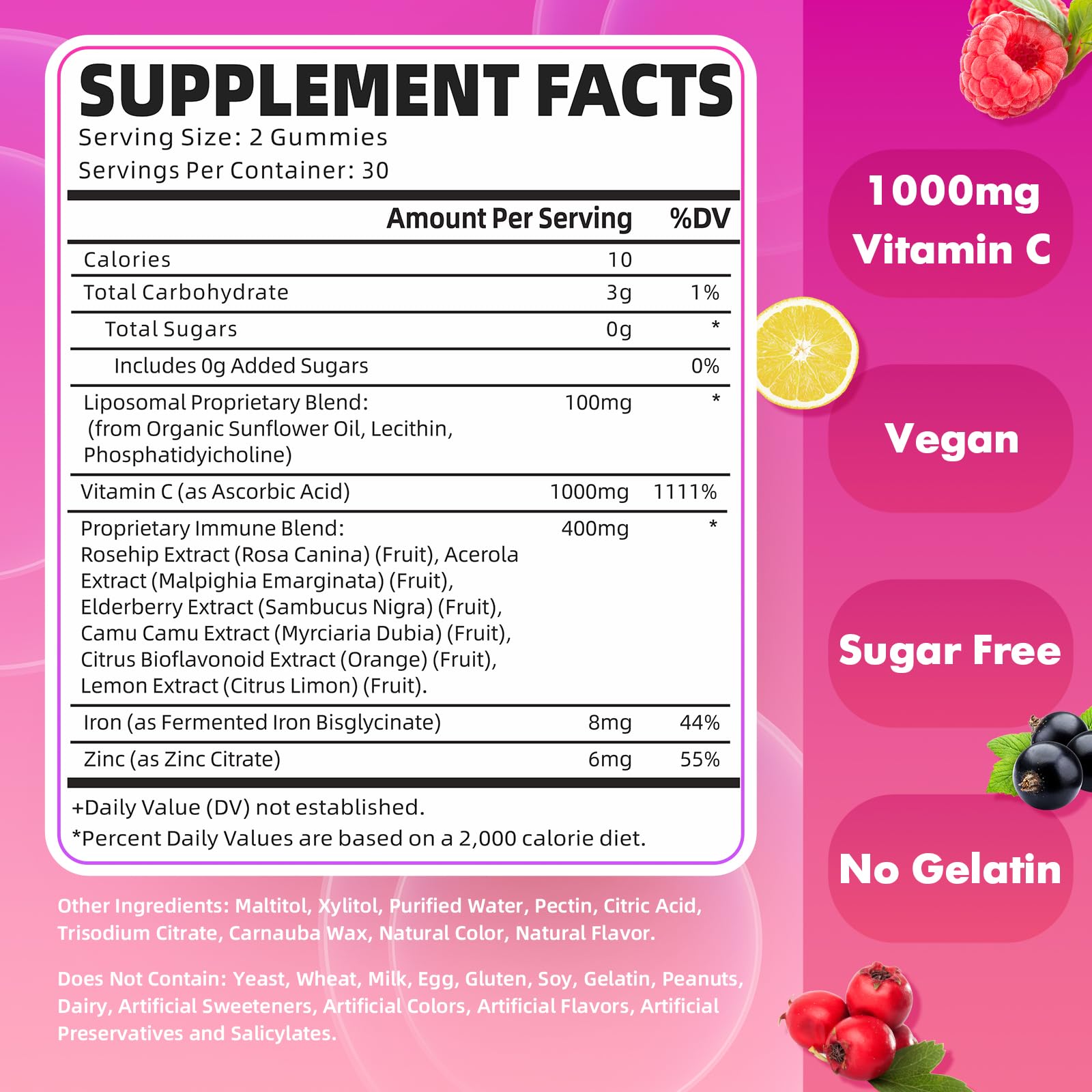 GrnLife Liposomal Vitamin C Gummies bottle side view