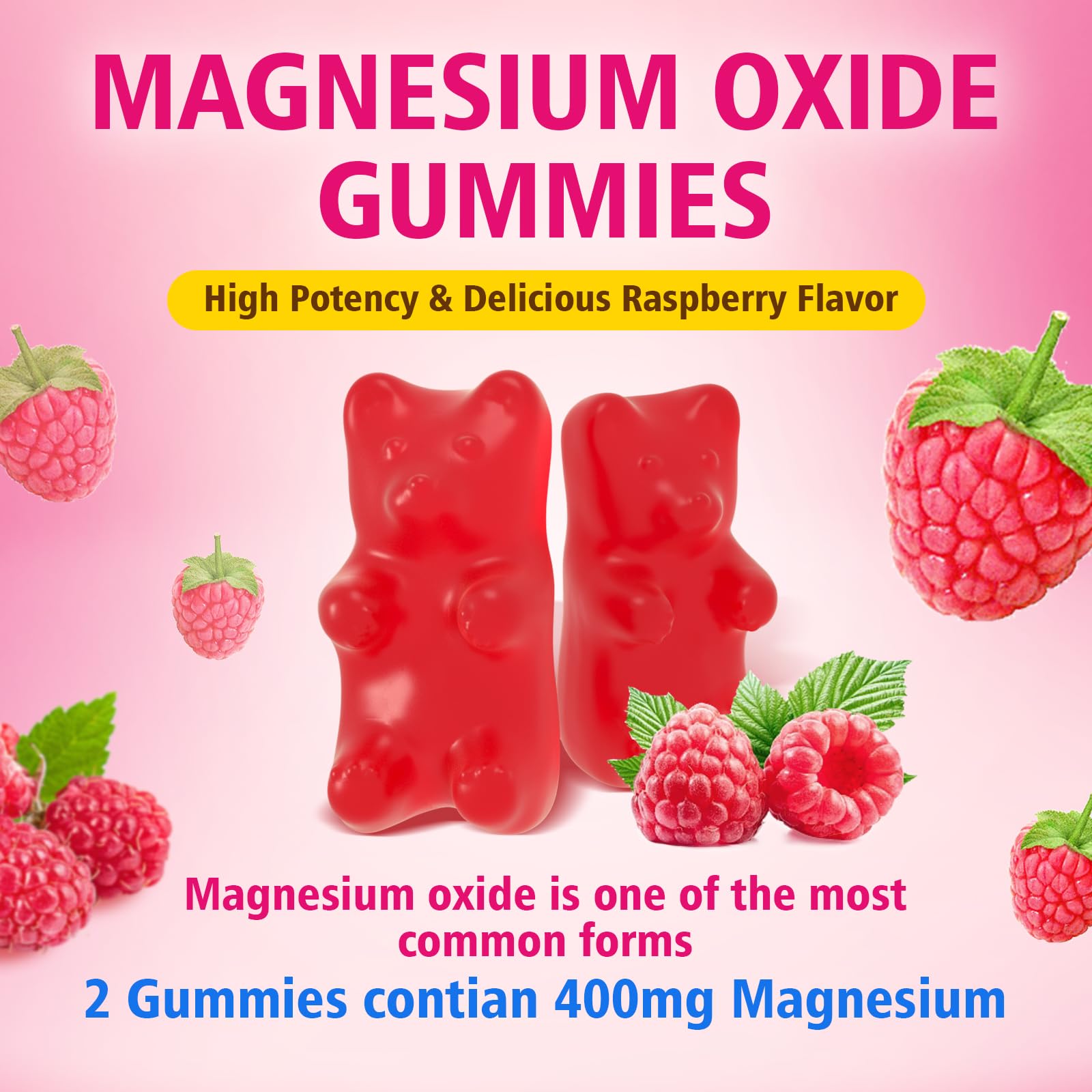 GrnLife Magnesium Oxide Gummies 400mg on a wooden table