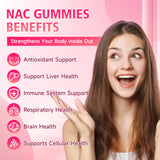 GrnLife NAC Gummies 1000MG raspberry flavour gummies close-up
