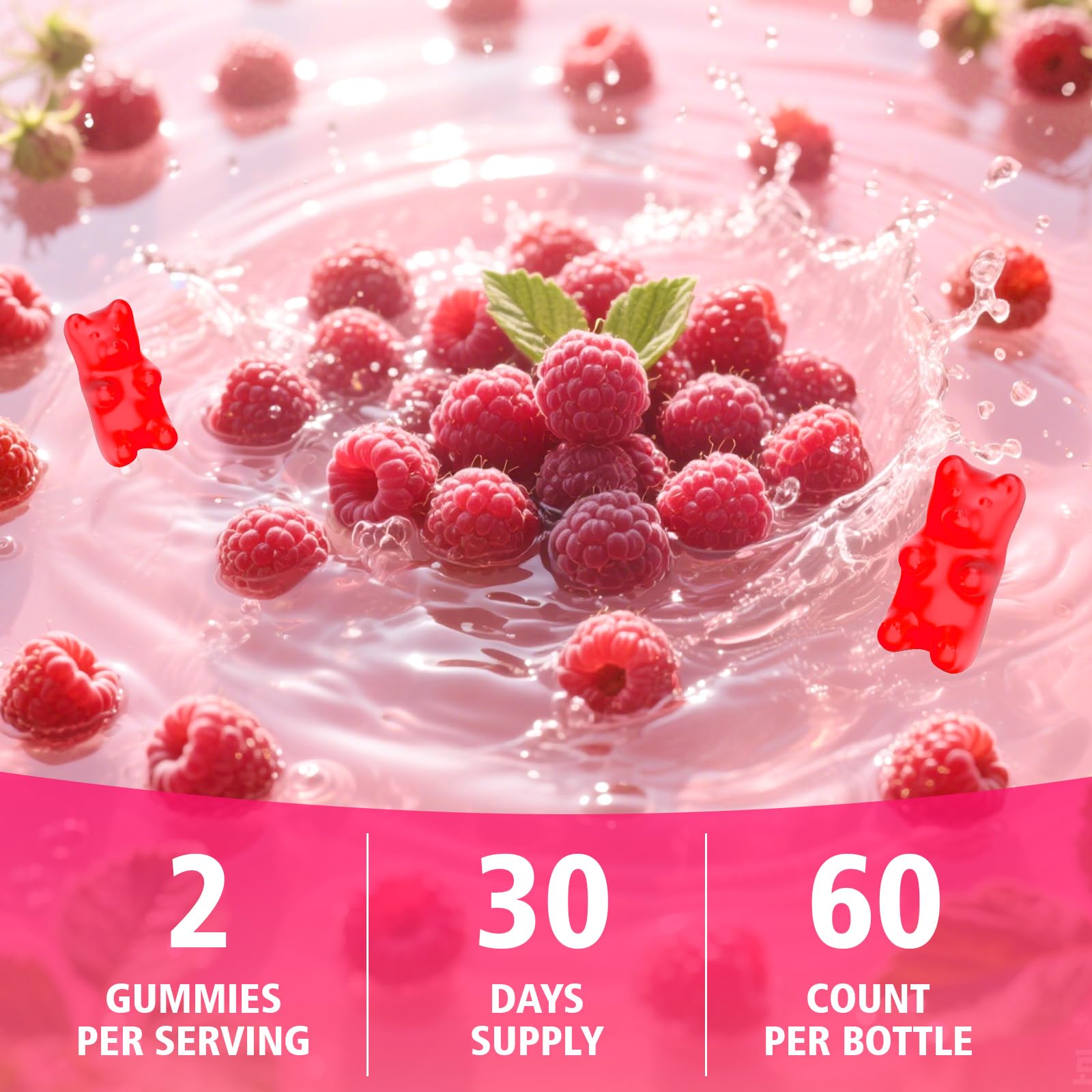 GrnLife NAC Gummies 1000MG raspberry flavour gummies in hand