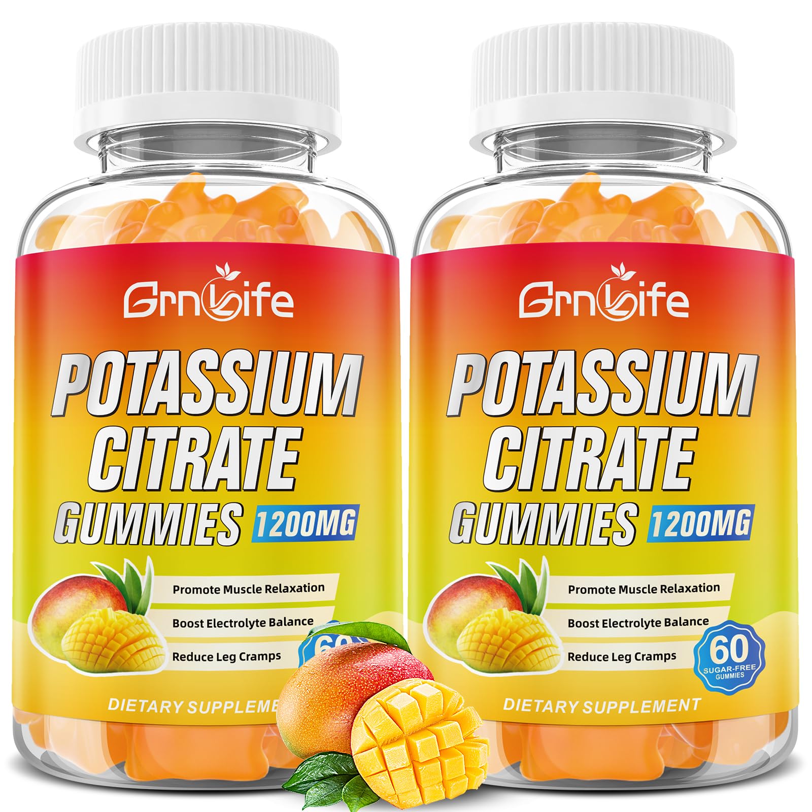 GrnLife Potassium Citrate Gummies 1200mg front view