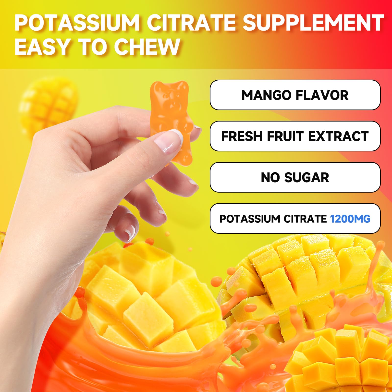 GrnLife Potassium Citrate Gummies 1200mg serving size