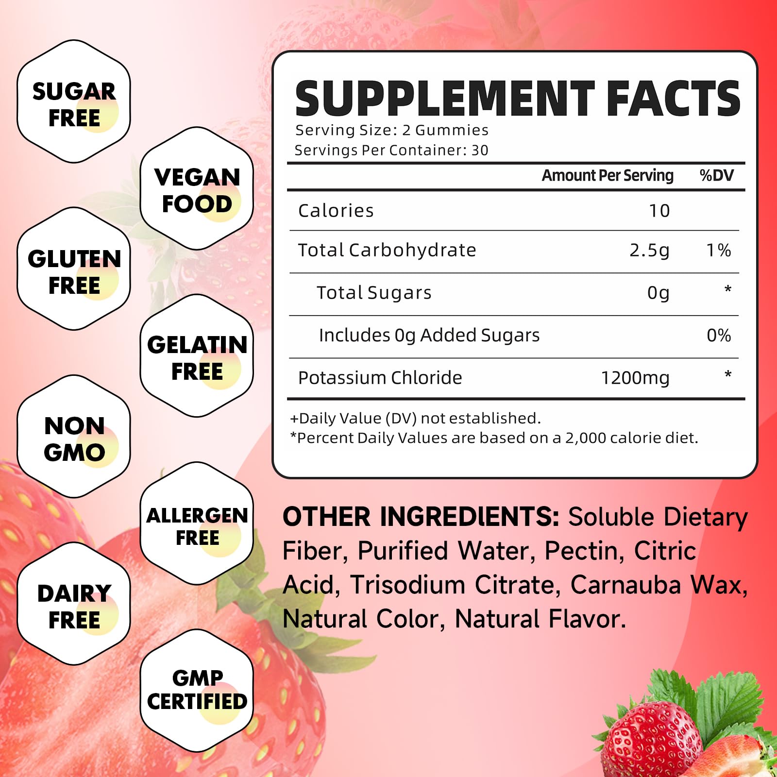 GrnLife Potassium Gummies 1200mg side view showing gummy texture
