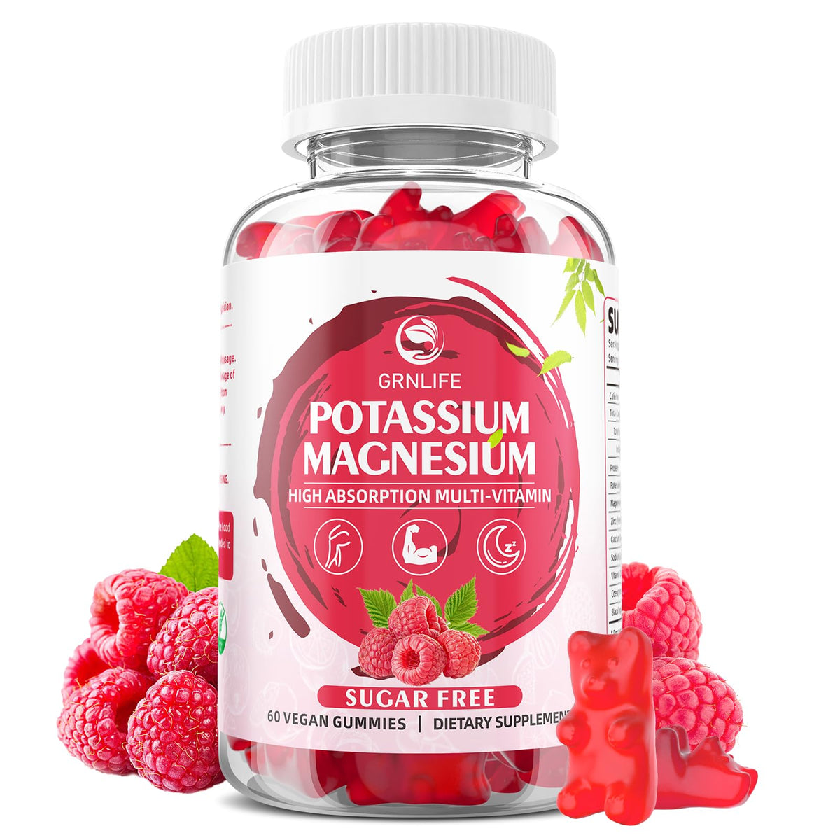 GrnLife Potassium Magnesium Gummies front view packaging