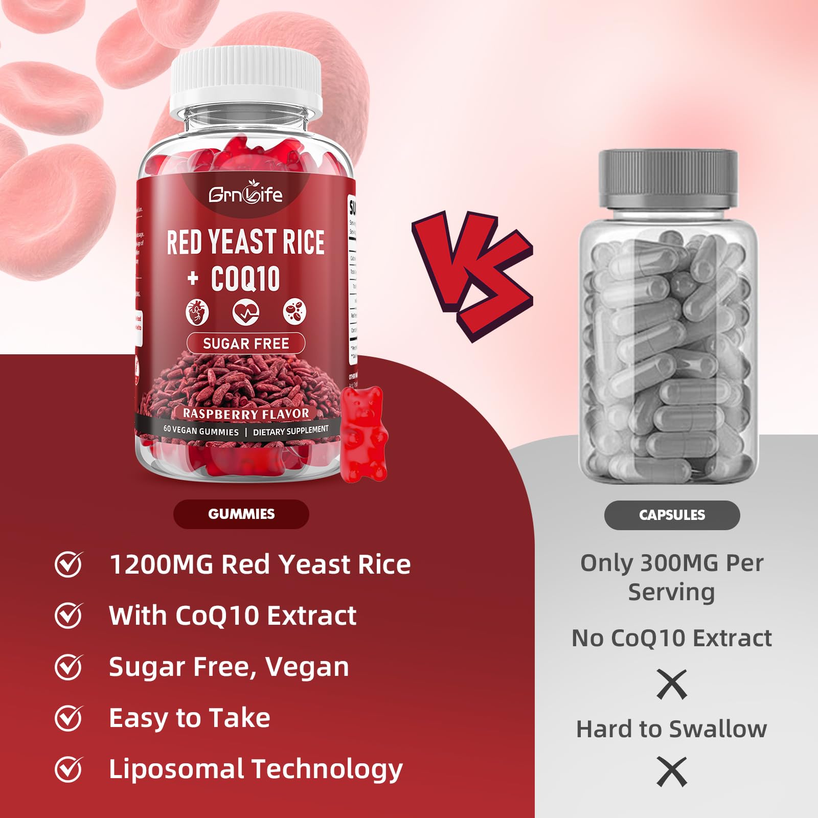 GrnLife Red Yeast Rice Gummies nutritional information