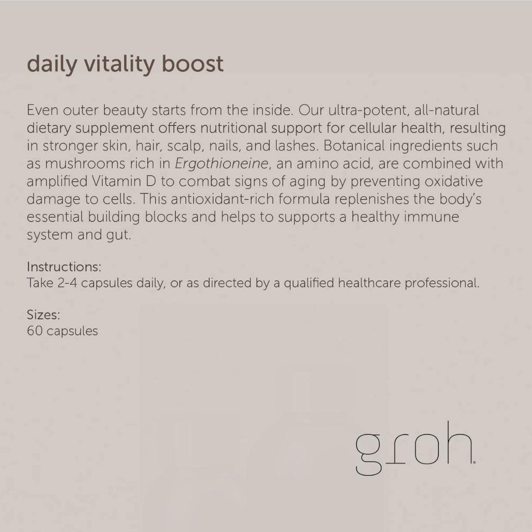 GROH All-Natural Blended Vitamin & Mineral Supplement back view