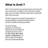GROH All-Natural Blended Vitamin & Mineral Supplement packaging with mushrooms