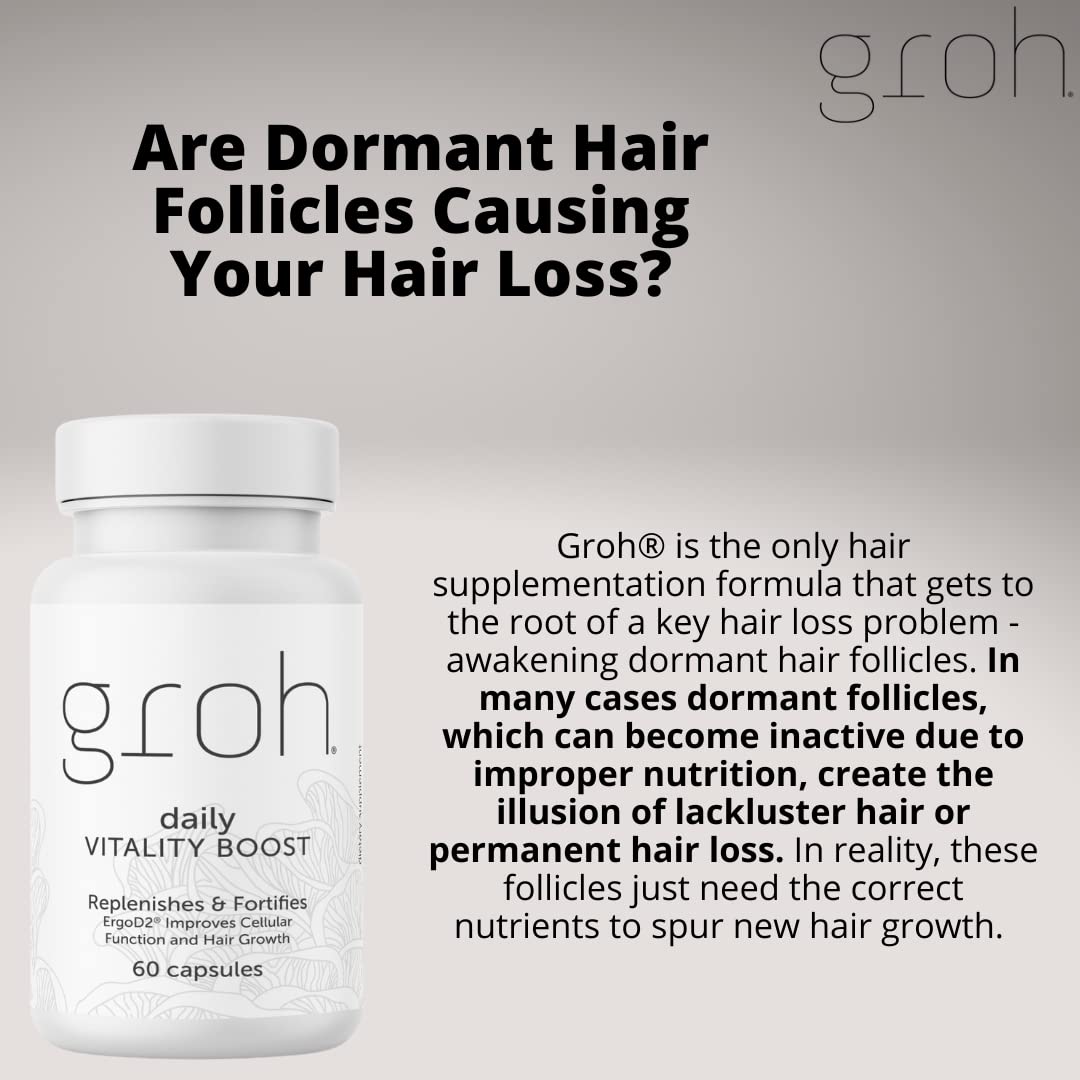 GROH All-Natural Blended Vitamin & Mineral Supplement with a measuring spoon