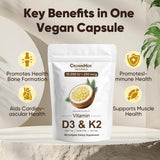 GROHESE Vitamin D3 & K2 Softgels side view with softgel