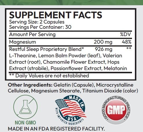 Ground Level Restful Sleep Supplement bottle with label