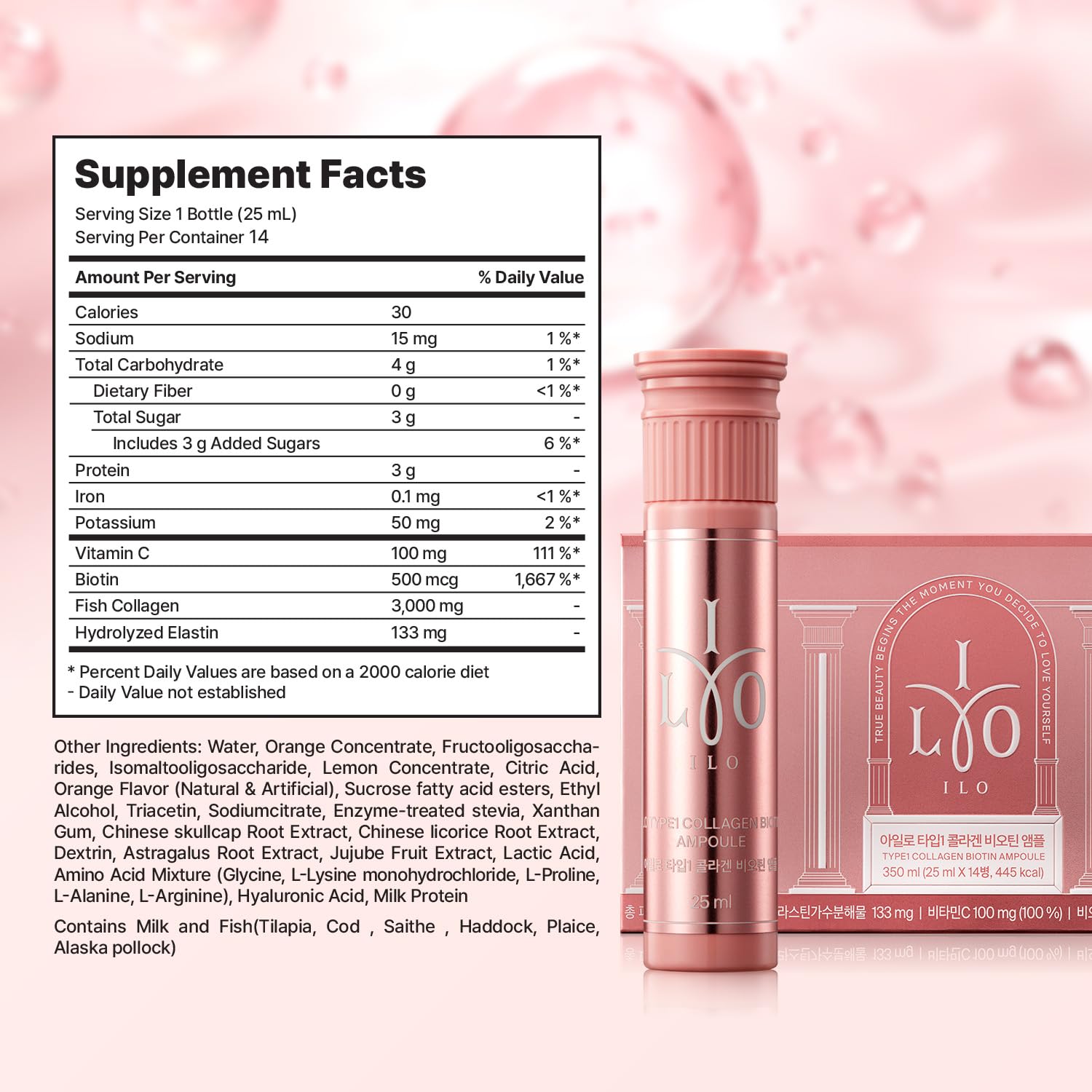 Group of ILO Marine Collagen Supplements in a row