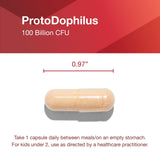 Group of PROTOCOL FOR LIFE BALANCE ProtoDophilus Probiotic capsules on a wooden table