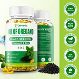 Grovenix Organic Oregano Oil Softgels with a measuring spoon