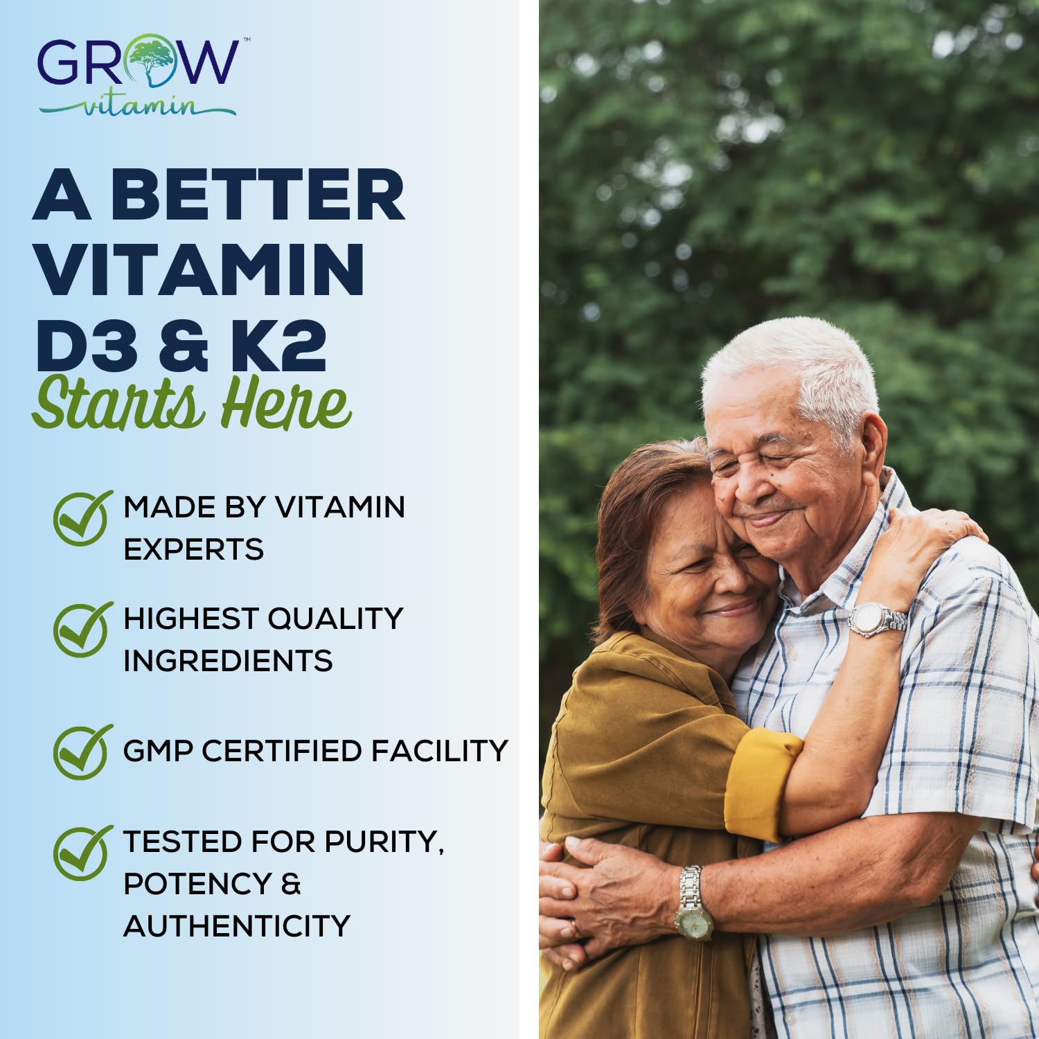 grow vitamin D3 & K2 Capsules 10,000 IU capsules in hand