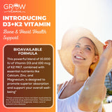 grow vitamin D3 & K2 Capsules 10,000 IU side view