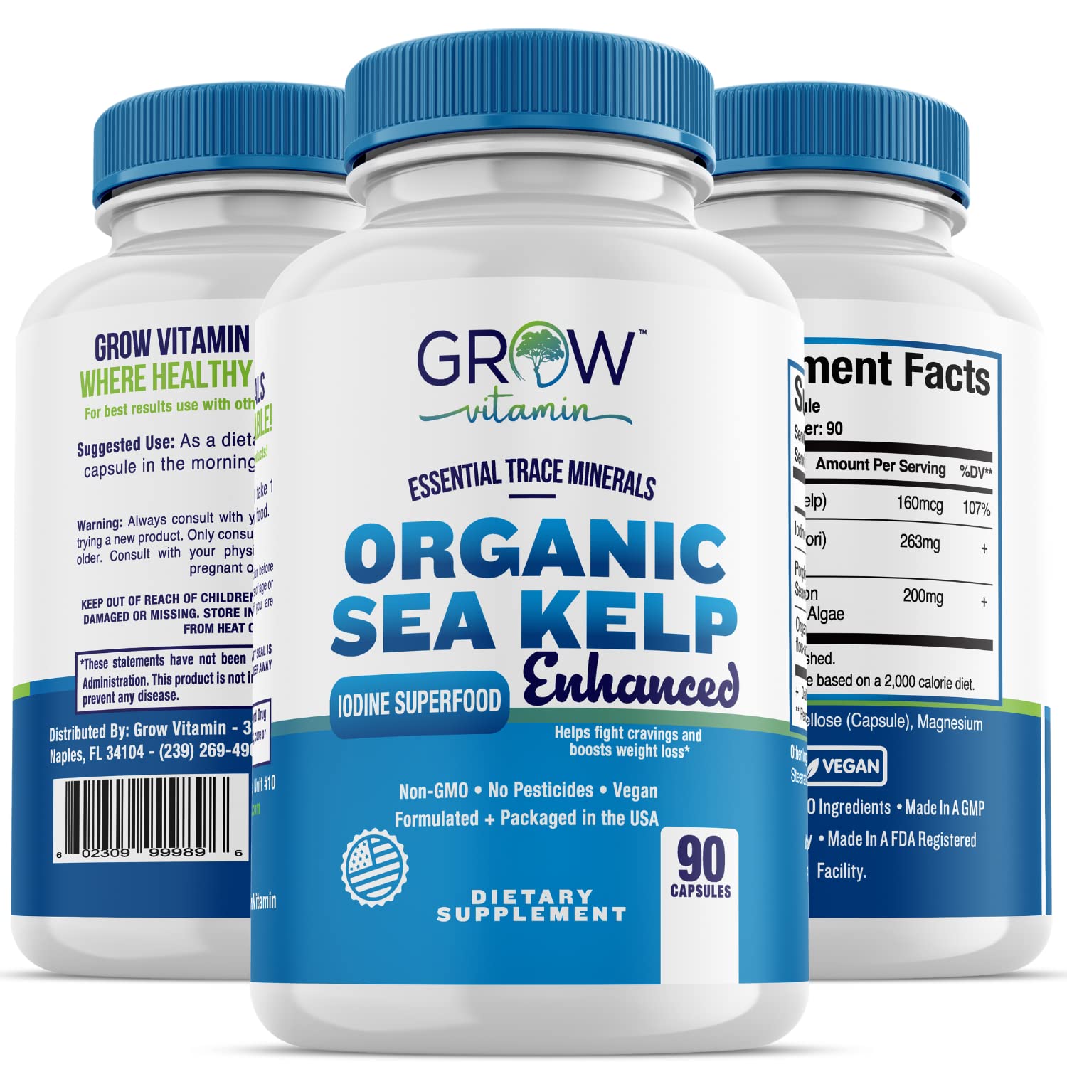 grow vitamin Iodine Supplement 60 capsules front view