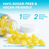GrunixWell Magnesium Glycinate Gummies 200mg with fresh lemons