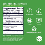 GU Energy Chews in a hand, showcasing bite-sized gummy