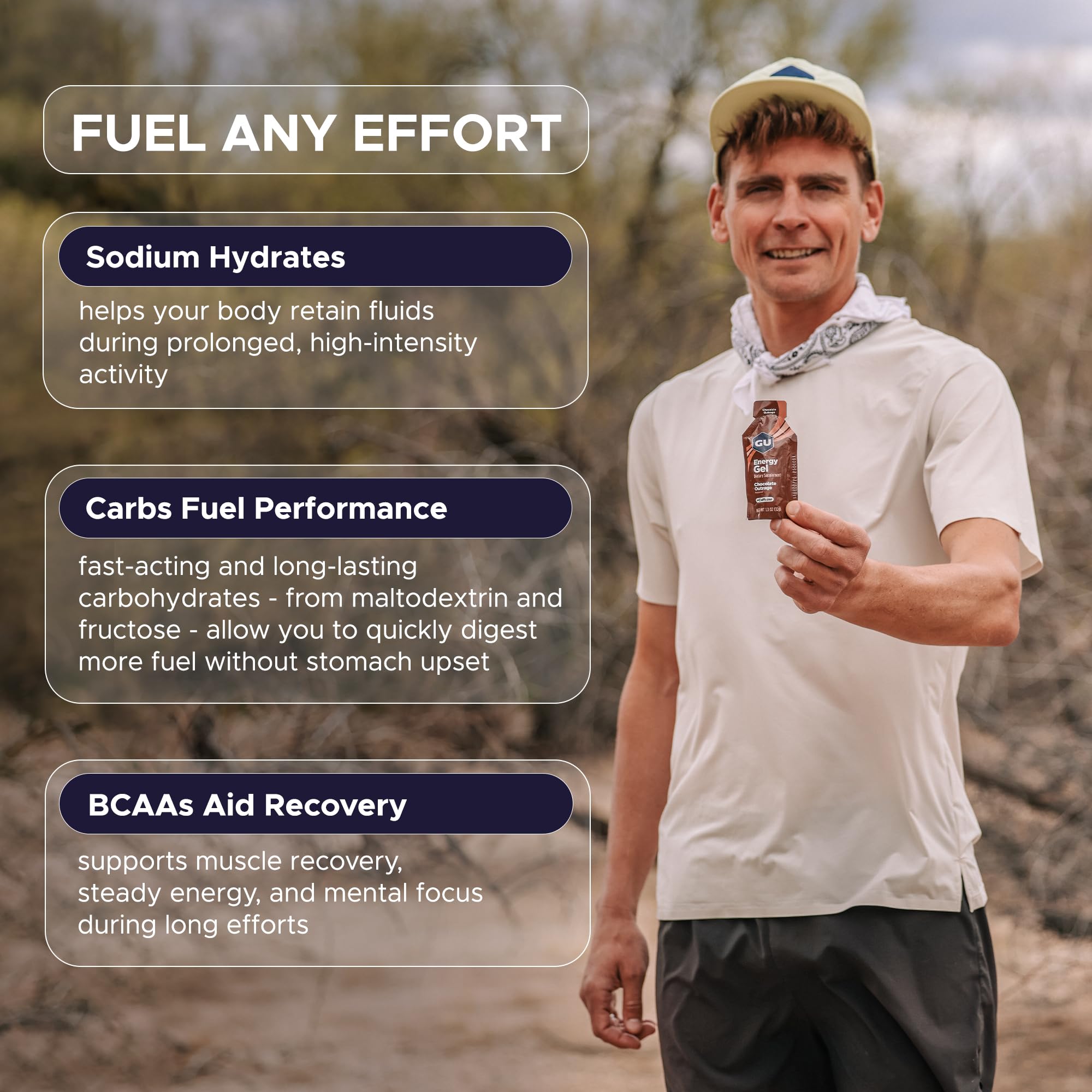 GU Energy Gel 748g lifestyle shot during outdoor activity
