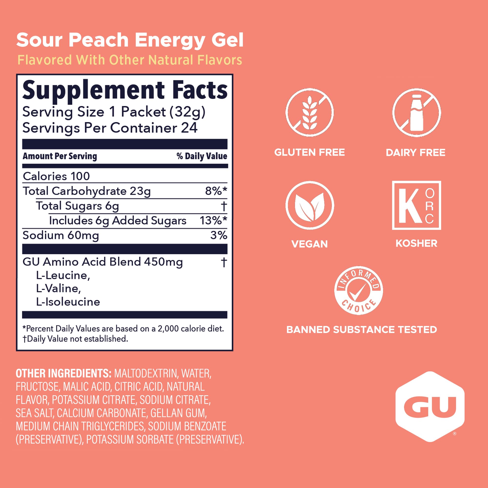 GU Energy Gel 748g open packet with gel visible