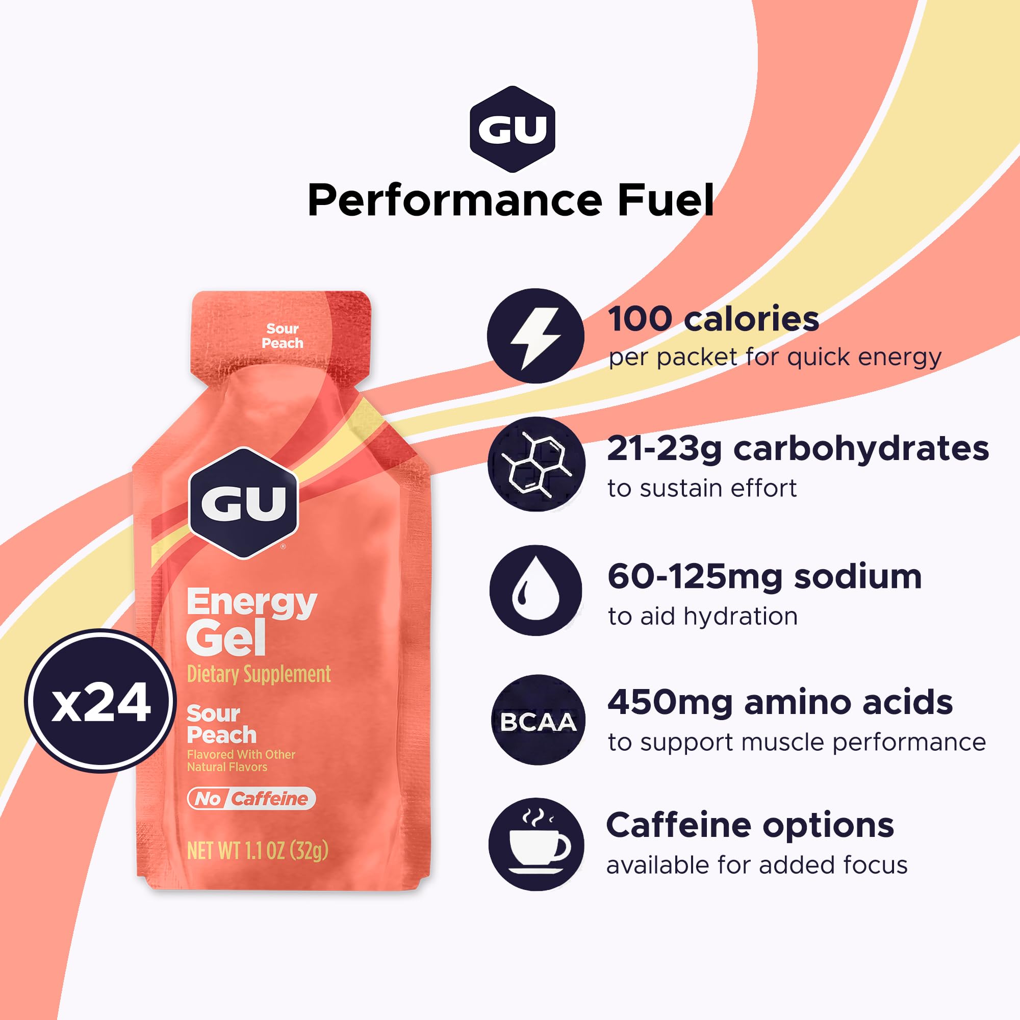 GU Energy Gel 748g side view showing nutritional information