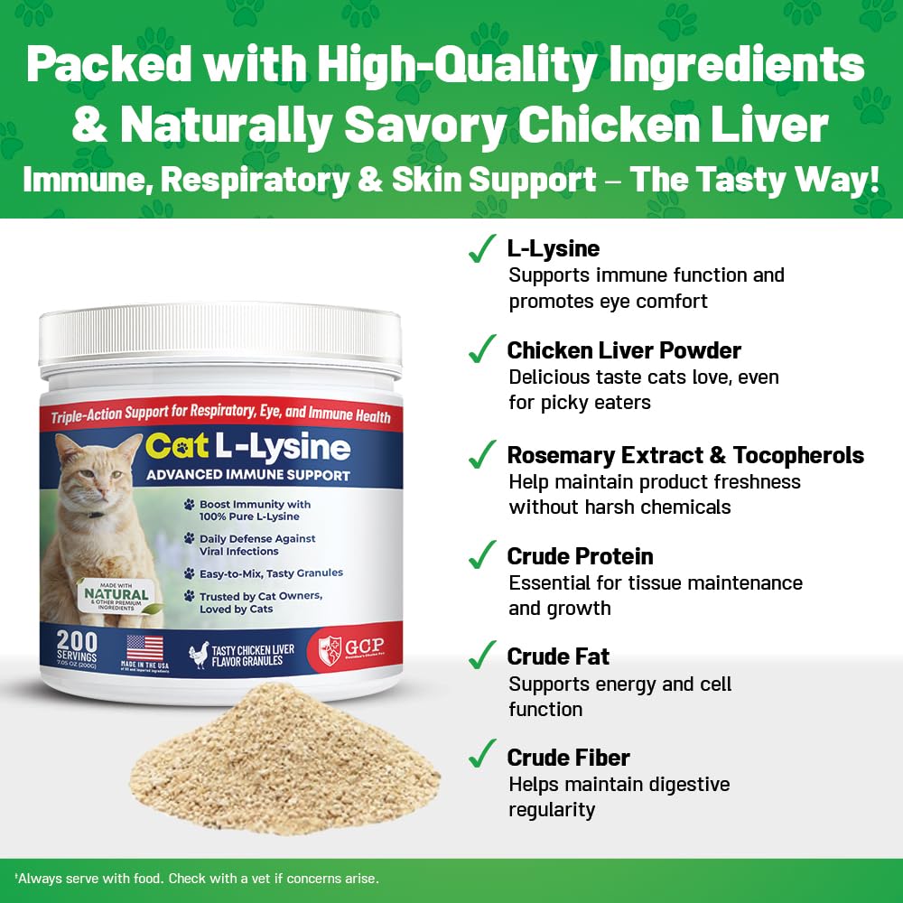 Guardian's Choice L-Lysine Powder for Cats mixed with cat food