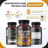 GUDOMET Cinnamon Supplement bottle with open cap