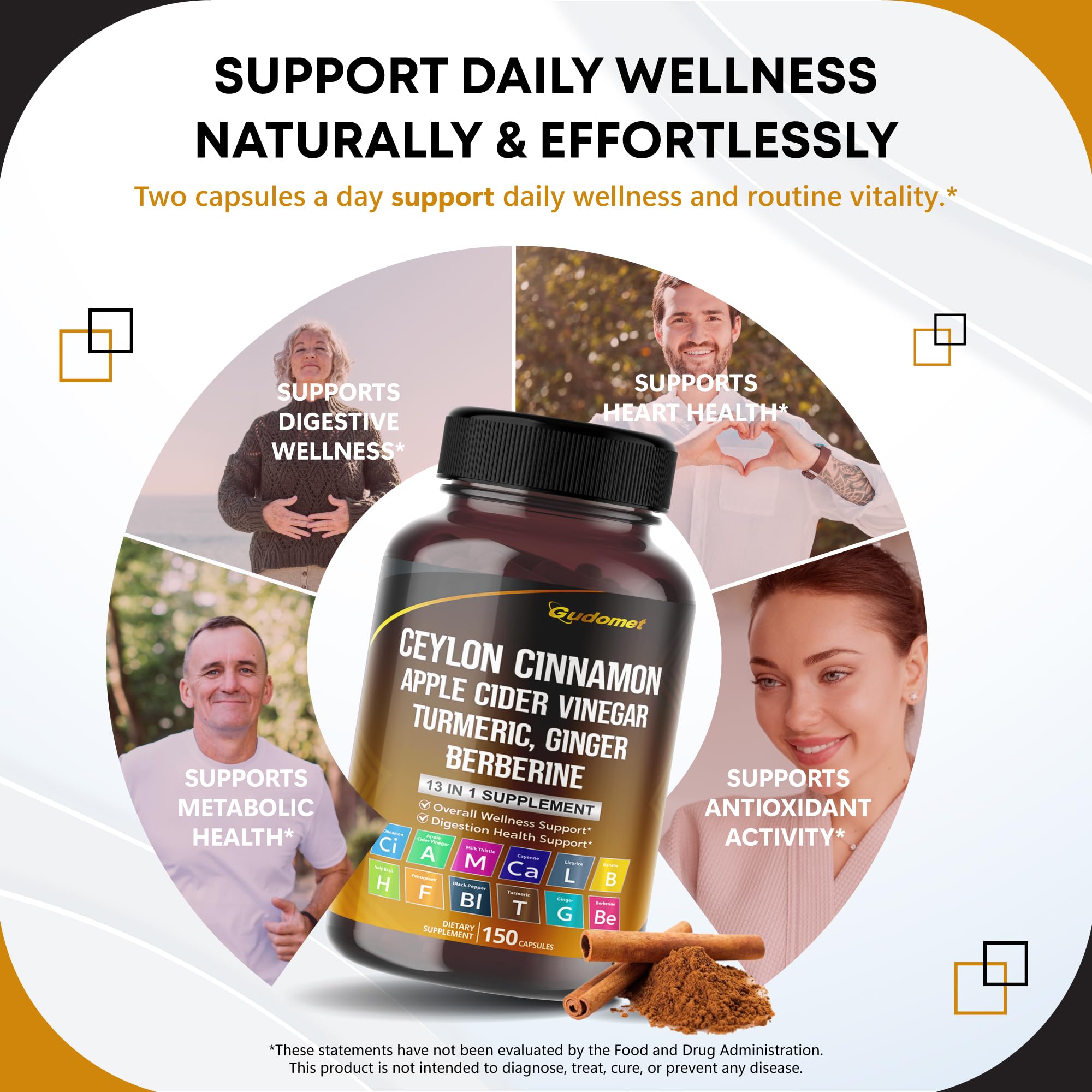 GUDOMET Cinnamon Supplement label details