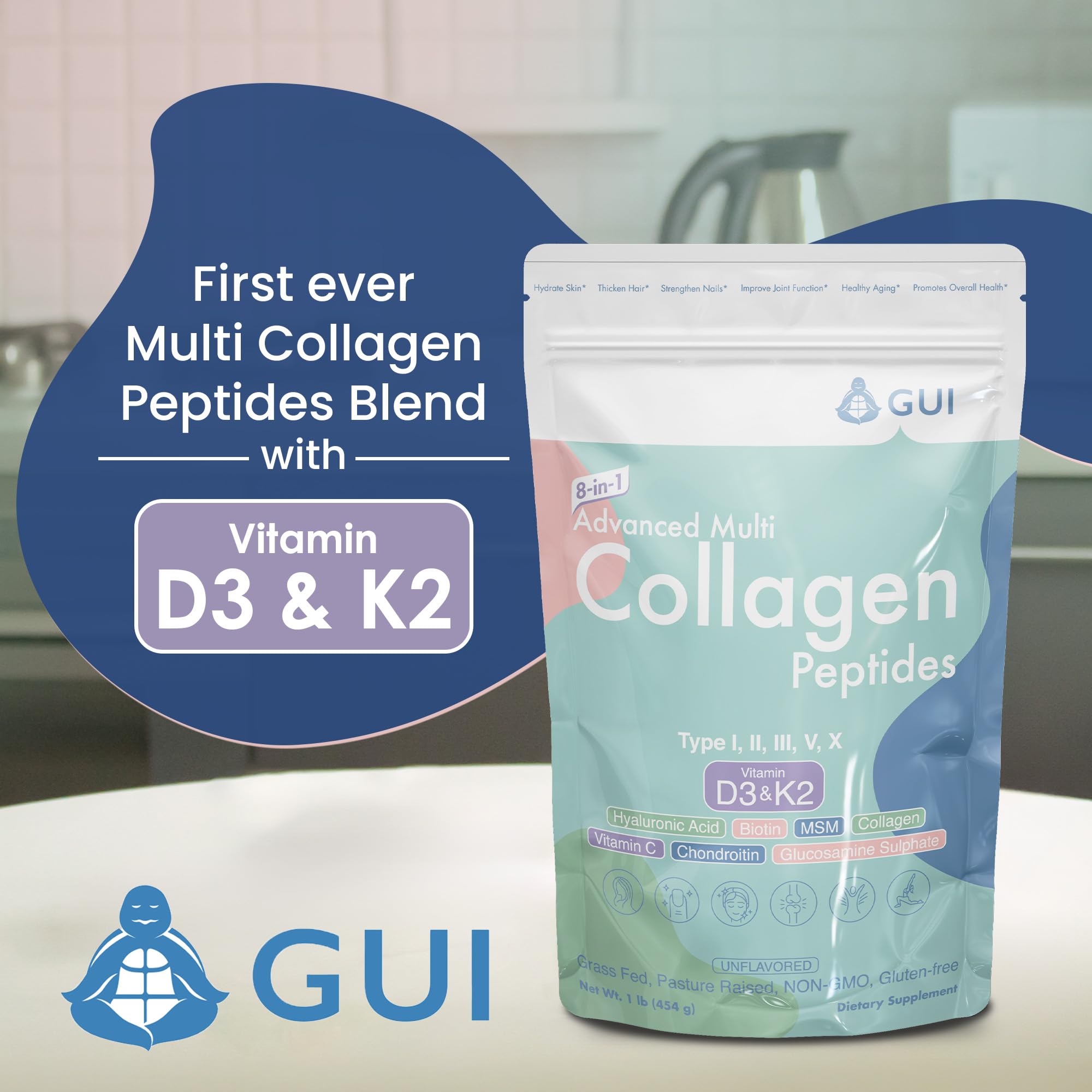 GUI collagen powder packaging side view
