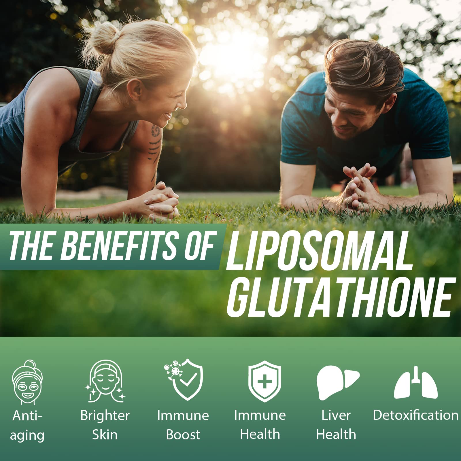 Guigmiens Liposomal Glutathione 2000 MG softgels on a wooden table