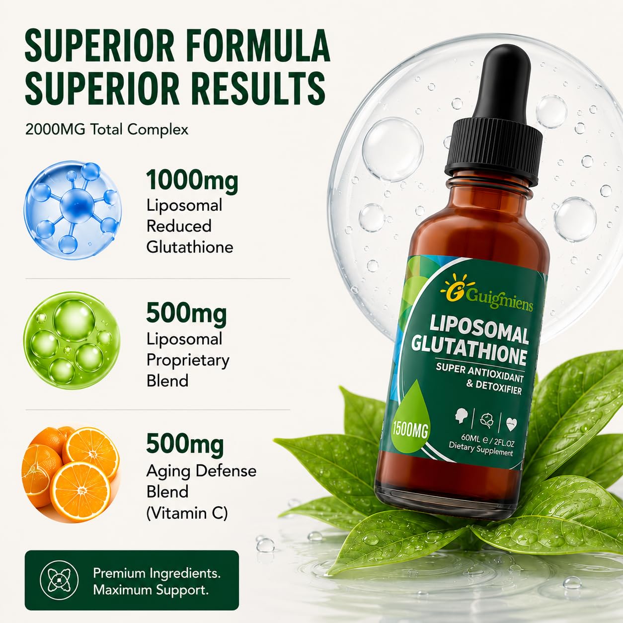 Guigmiens Liposomal Glutathione Liquid with Vitamin C ingredients list