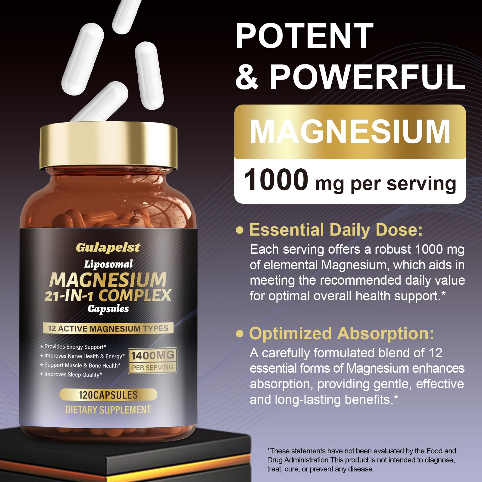 Gulapelst Liposomal Magnesium Complex Capsules close-up