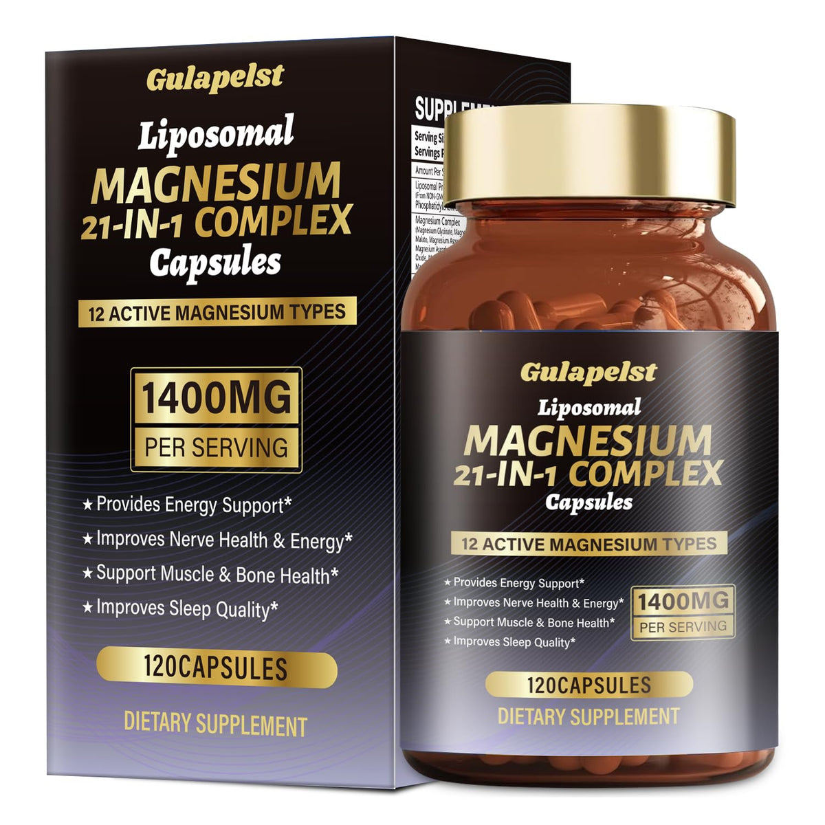 Gulapelst Liposomal Magnesium Complex Capsules front view