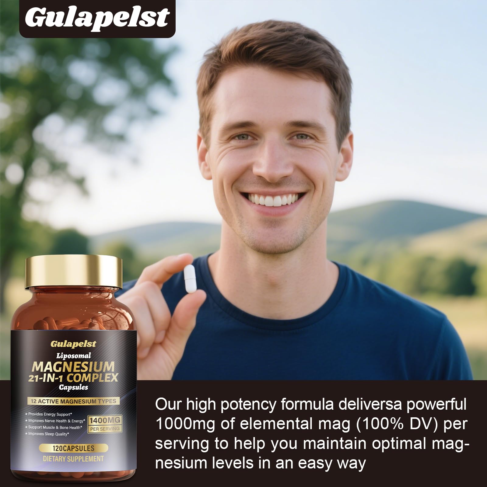 Gulapelst Liposomal Magnesium Complex Capsules opened bottle