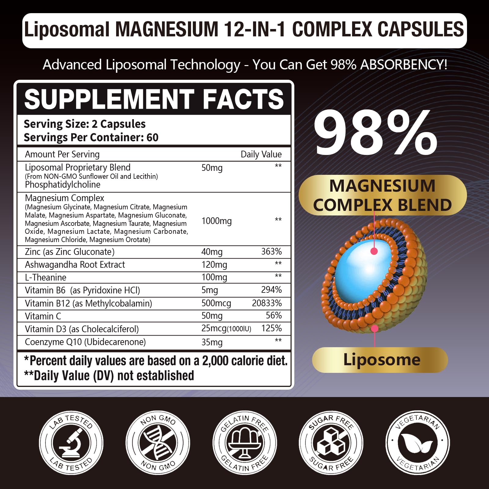 Gulapelst Liposomal Magnesium Complex Capsules side view