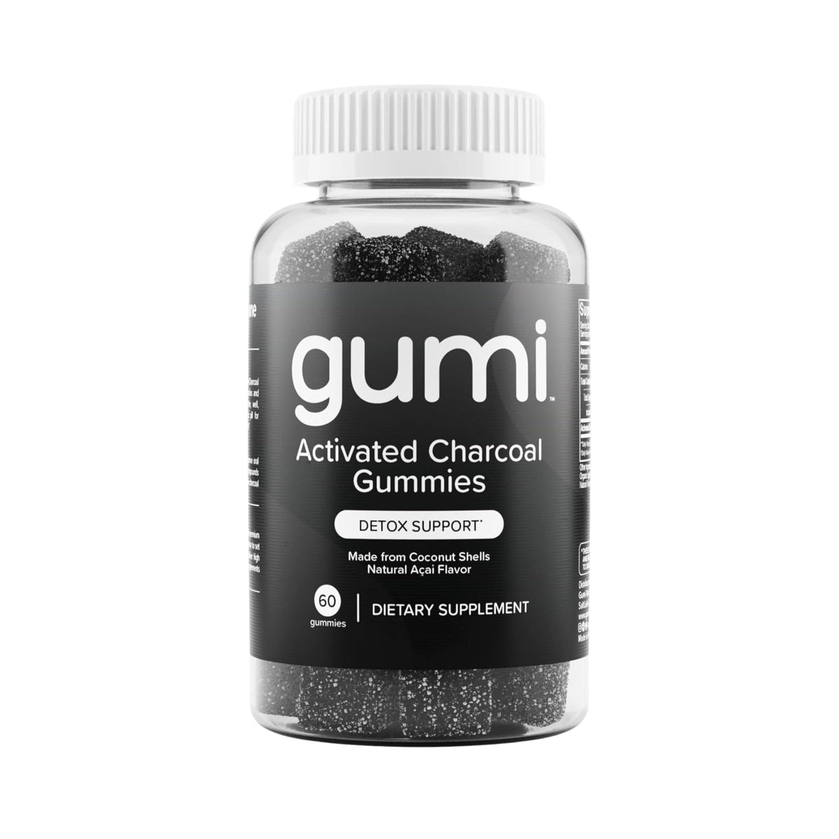 Gumi Activated Charcoal Gummies front view with packaging