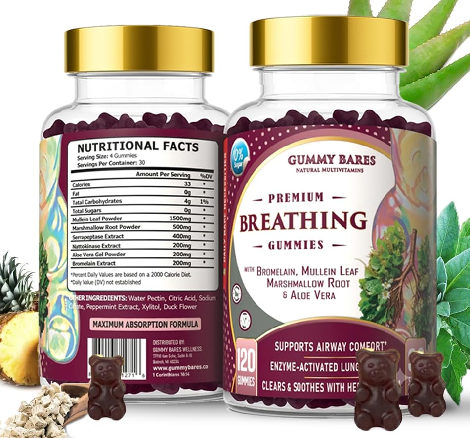 Gummy Bares Mullein Gummies front view with packaging